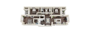 3 bedroom 2 Bath Cape Fear non-renovated floor plan at The Reserve at Mayfaire, Wilmington NC