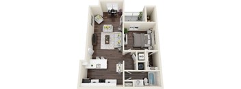 1 bedroom 1 Bath Lumina non-renovated floor plan at The Reserve at Mayfaire, Wilmington NC