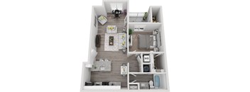 1 bedroom 1 Bath Lumina renovated floor plan at The Reserve at Mayfaire, Wilmington NC