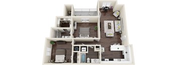 2 bedroom 2 Bath Mayfaire non- renovated floor plan at The Reserve at Mayfaire, Wilmington NC