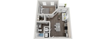 1 bed 1 bath A1 631sf floor plan The Six, Mt. Pleasant, SC