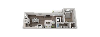 1 bed 1 bath A5 891sf floor plan The Six, Mt. Pleasant, SC