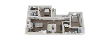 2 bed 2 bath B3 1154sf floor plan The Six, Mt. Pleasant, SC