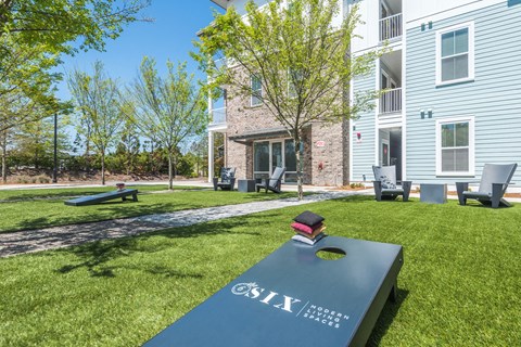 Courtyard with Yard Games at The Six, Mt Pleasant, SC, 29466