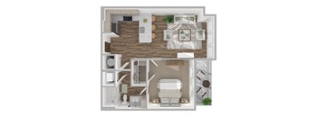 1 bed 1 bath E at The Linden Apartments, Davidson, NC