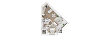 1 bed 1 bath A at The Linden Apartments, Davidson