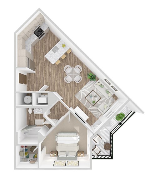 1 bed 1 bath B at The Linden Apartments, North Carolina