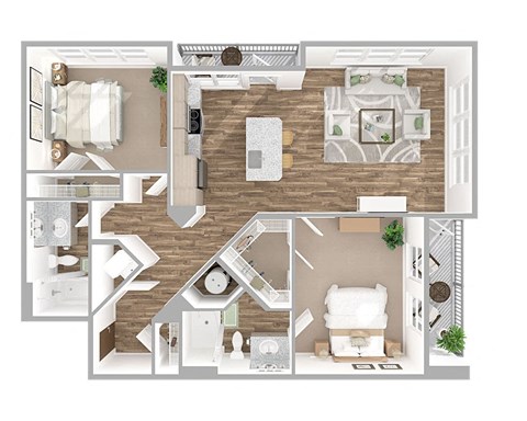 2 bed 2 bath C at The Linden Apartments, North Carolina