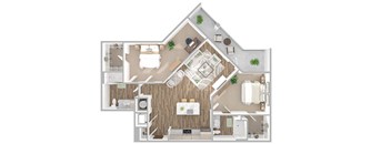 2 bed 2 bath A at The Linden Apartments, Davidson, North Carolina
