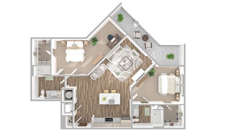 2 bed 2 bath A at The Linden Apartments, Davidson, North Carolina