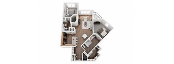 2 Bed 2 Bath 1271 sf Calhoun Floor Plan at Two Addison Place, Pooler, 31322, Georgia