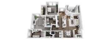 2 Bed 2 Bath 1290 sf Madsion Renovated Floor Plan at Two Addison Place, Pooler, 31322, Georgia