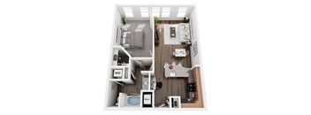 1 Bedroom Floorplan at Two Addison Place, Pooler, Georgia
