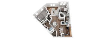 2 Bed 2 Bath 1157 sf Pulaski Floor Plan at Two Addison Place, Pooler, Georgia