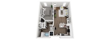 1 Bed 1 Bath 798 sf Reynolds Renovated Floor Plan at Two Addison Place, Pooler, Georgia