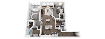 2 Bed 2 Bath 1279 sf Troup Renovated Floor Plan at Two Addison Place, Pooler, 31322, Georgia