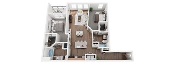 2 Bed 2 Bath 1279 sf Troup Floor Plan at Two Addison Place, 31322, Georgia