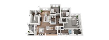 3 Bed 3 Bath 1562 sf Washington Floor Plan at Two Addison Place, Pooler