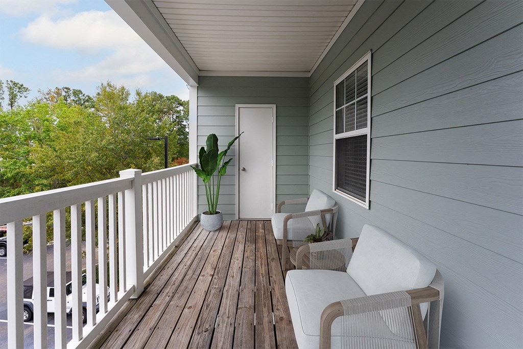 Private balcony at The Reserve at Mayfaire Apartments, Wilmington NC