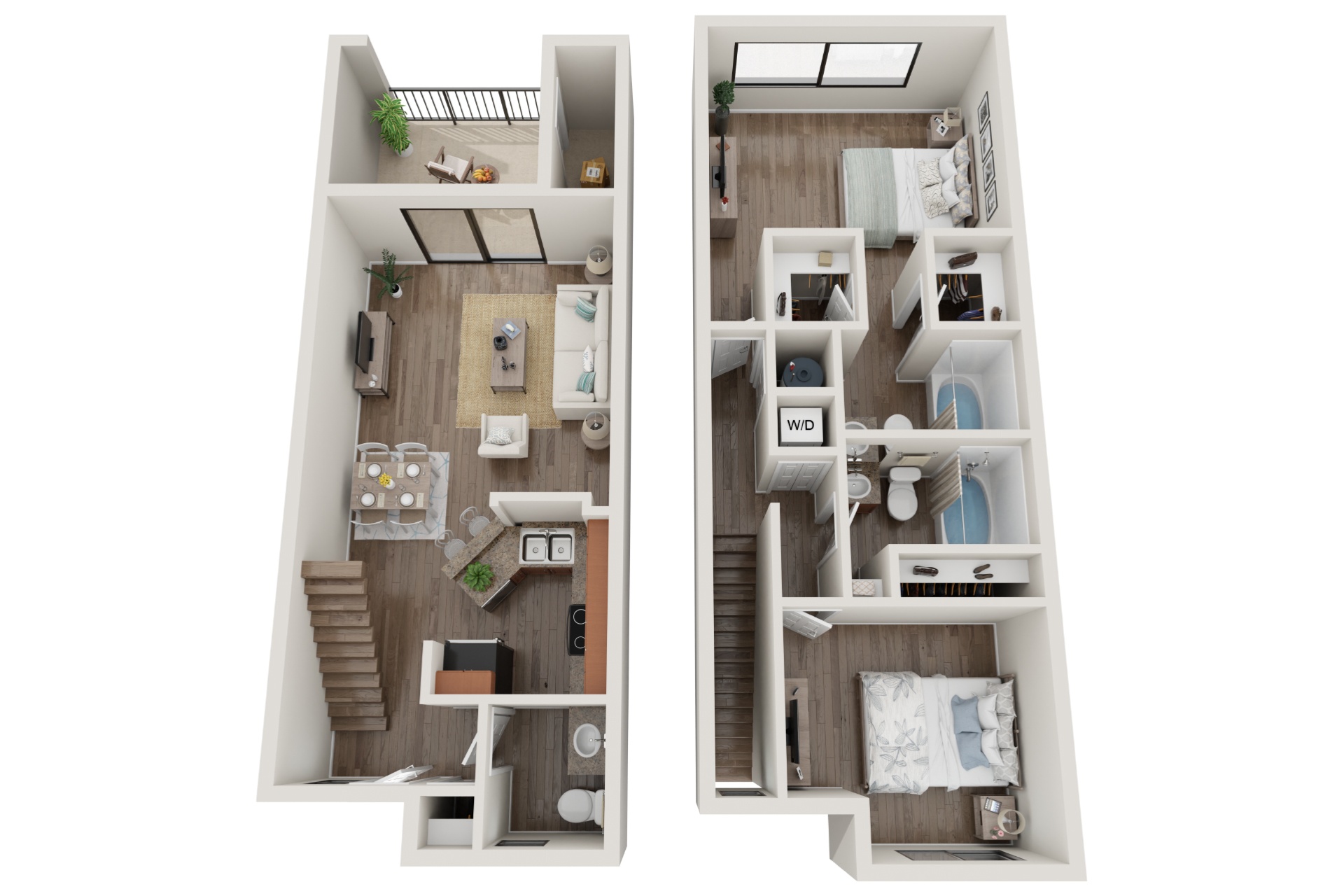 2 Bedroom 2.5 Bath Townhome floor plan