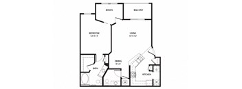 1 bed 1.5 bath Wright Floor Plan at Two Addison Place Apartments , Pooler, 31322