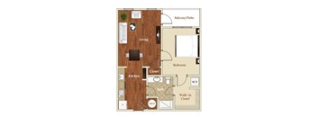 A6 Floor Plan at The Apartments at St. Marys, Raleigh