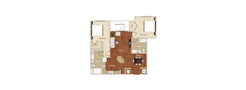 B4 2 Bed 2 Bath 1160  square foot floor plan at St. Marys Square Apartments, North Carolina