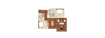 B6 2 Bed 2 Bath 1233 Square Feet Floor Plan  at St. Marys Square Apartments, Raleigh, North Carolina