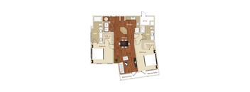 B7 Floor Plan at The Apartments at St. Marys, Raleigh, 27605