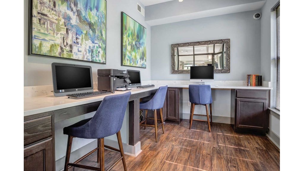 Business Center With Computers at Carolina Point Apartments, Greenville, 29607