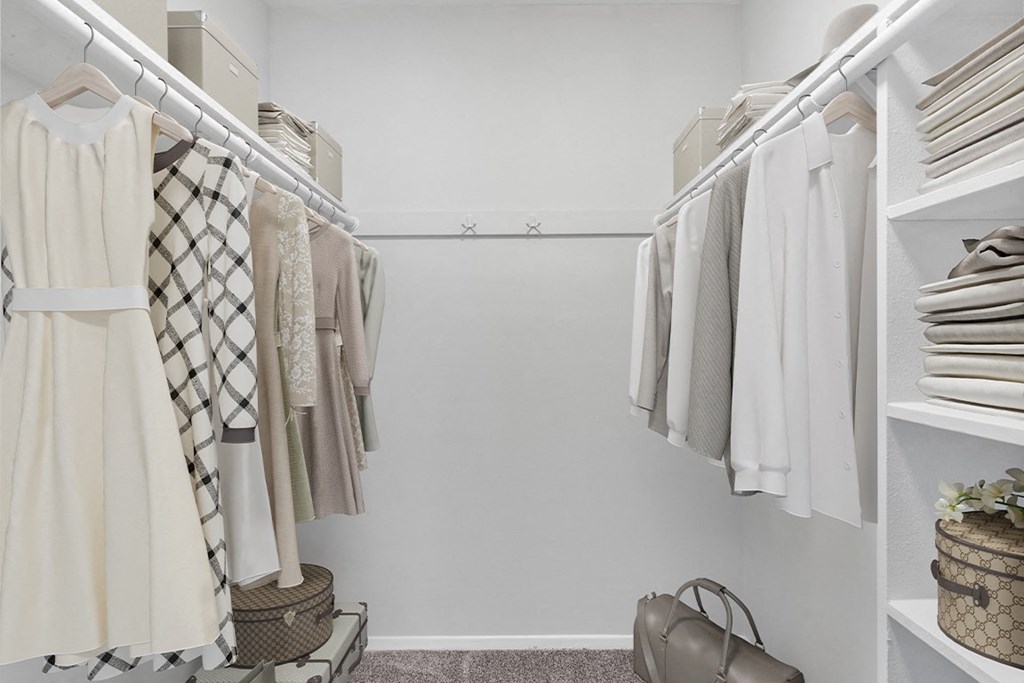 a walk in closet filled with clothes and shoes at Westwinds Apartments, Maryland, 21403