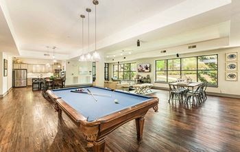 Clubroom with billiards table Carolina Point Apartments, 201 Carolina Point Parkway, Greenville SC 29607