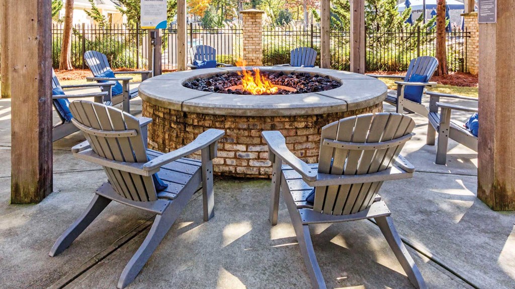 Huge Outdoor Brick Fireplace at Carolina Point Apartments, Greenville, 29607