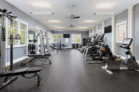 Fitness Center area at The Reserve at Mayfaire Apartments, Wilmington NC