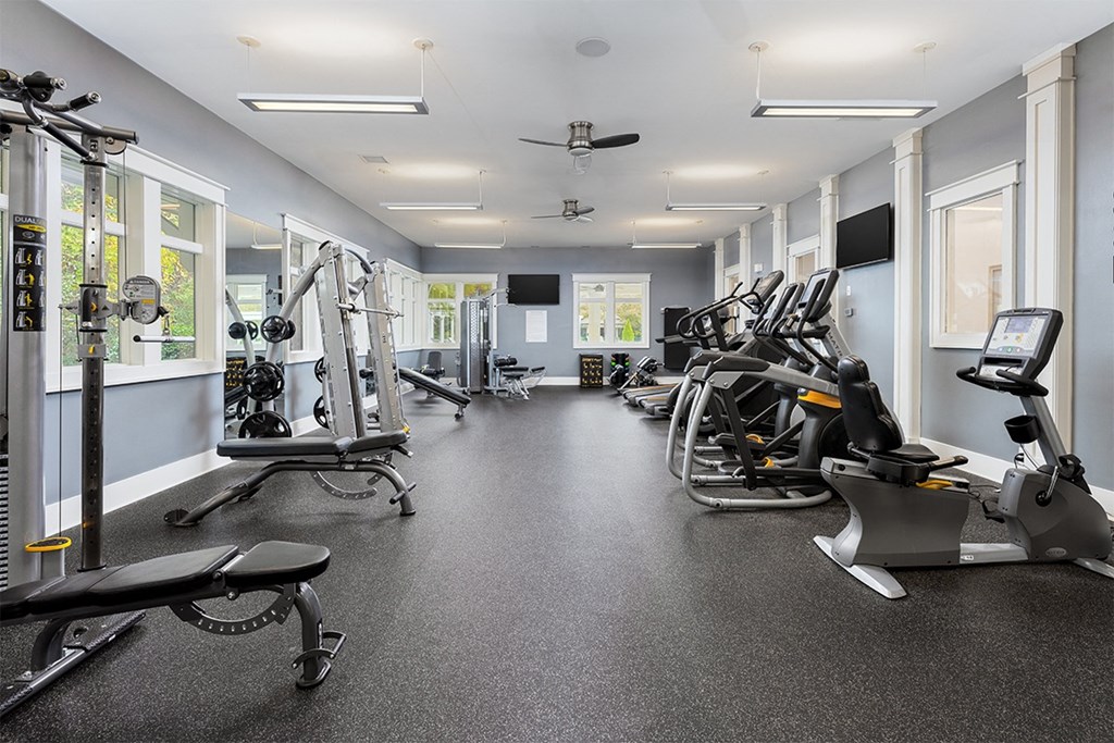 Fitness Center area Fitness Center area at The Reserve at Mayfaire Apartments, Wilmington NC