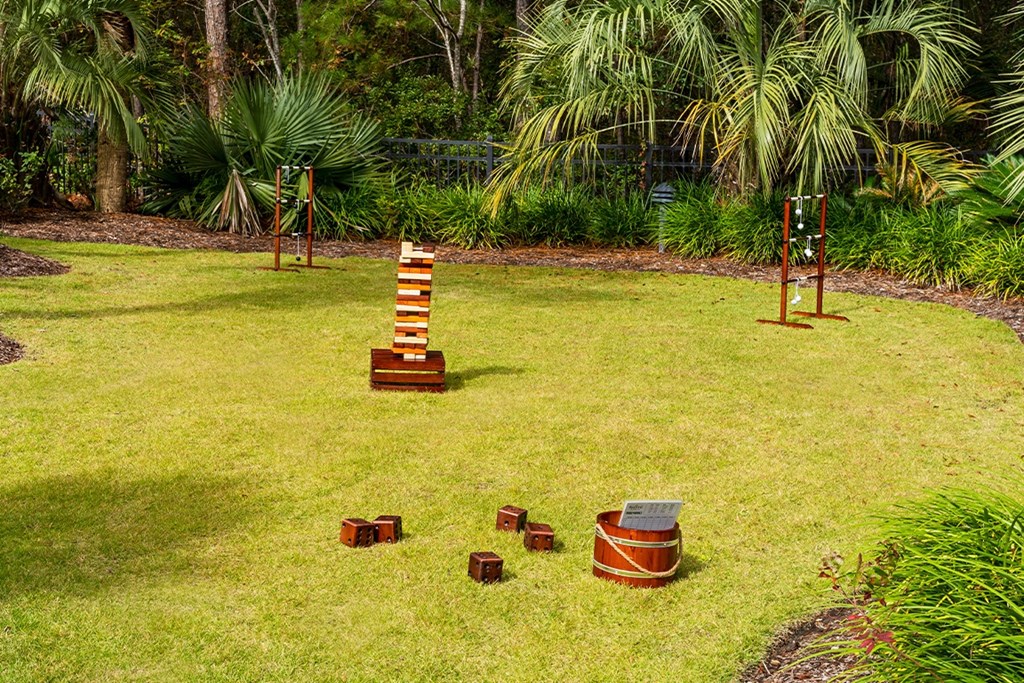 Outdoor game area at The Reserve at Mayfaire Apartments, Wilmington NC