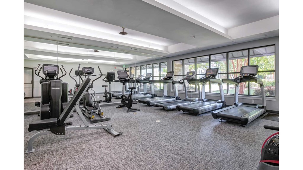 Fitness Center Cardio Equipment at Carolina Point Apartments, Greenville