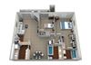 3D Floorplan for 2 bed 2 bath 1020sf 3D Floorplan for 2 bed 2 bath 1020sf, at McDonogh Township Apartments, Owings Mills, Maryland