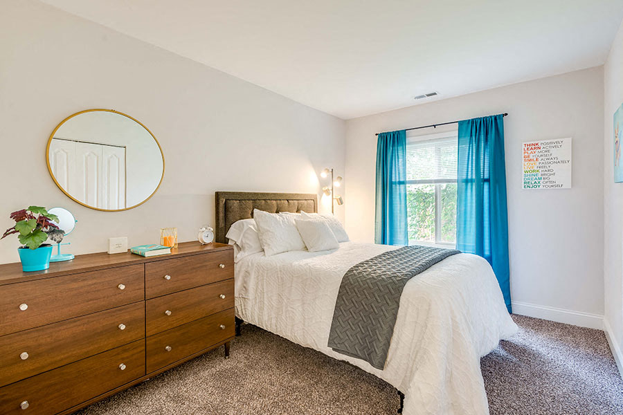 Bedroom Renovated at Padonia Village Apartments, Timonium, Maryland