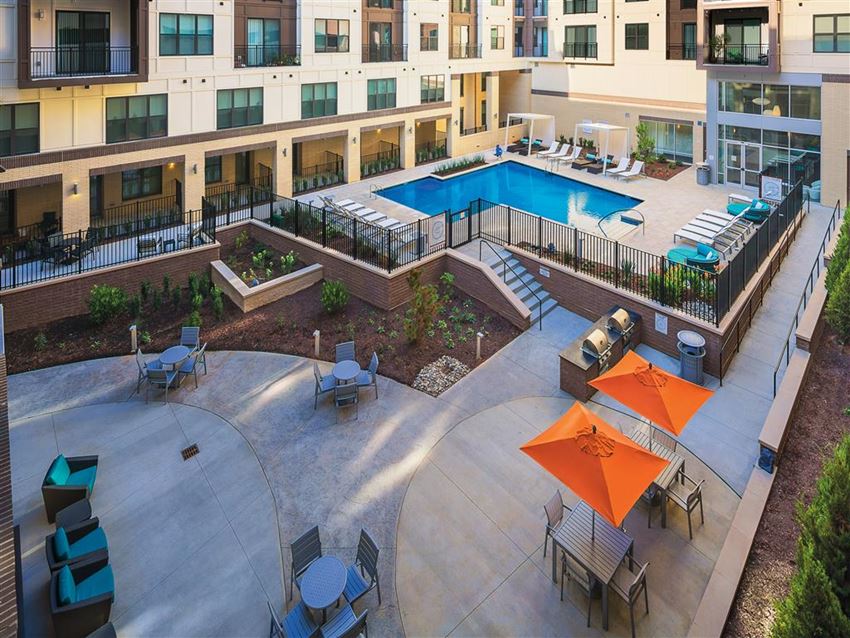 Swimming Pool With Relaxing Sundecks Swimming Pool With Relaxing Sundecks at The Edison Lofts Apartments, Raleigh, North Carolina