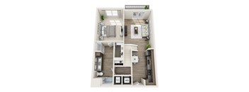 1st Floor Penthouse 3 2 Bed 2 Bath Floor Plan at The Edison Lofts Apartments, Raleigh