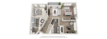 1st Floor Penthouse 6 3D Layout at The Edison Lofts Apartments, Raleigh, North Carolina