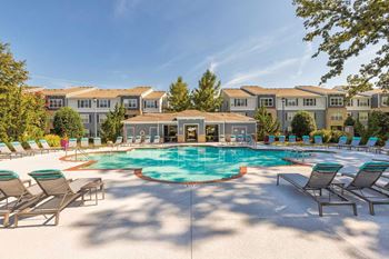 Large pool deck at Carolina Point Apartments, 201 Carolina Point Parkway, Greenville, SC 29607