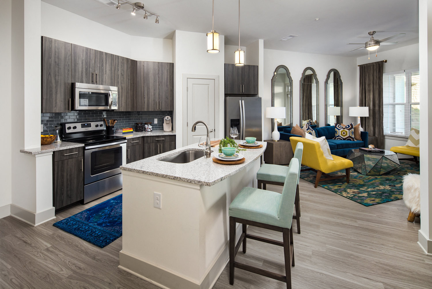 Sleek Interior Finishes at The Flats at Ballantyne Apartments, Charlotte, North Carolina