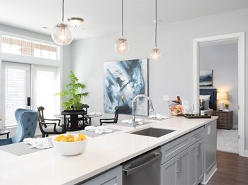 Kitchen island Kitchen island at St Mary's Square North Apartments, Raleigh, 27605 - Photo Gallery 3