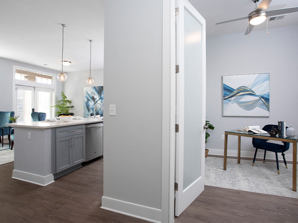 Kitchen and separate den at St Mary's Square North Apartments, Raleigh