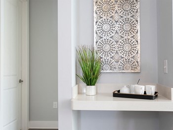 Wet bar with counter at St Mary's Square North Apartments, North Carolina - Photo Gallery 12