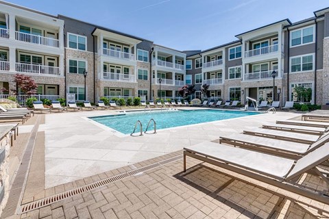 Sparkling Swimming Pool at The Flats at Ballantyne Apartments, Charlotte, North Carolina