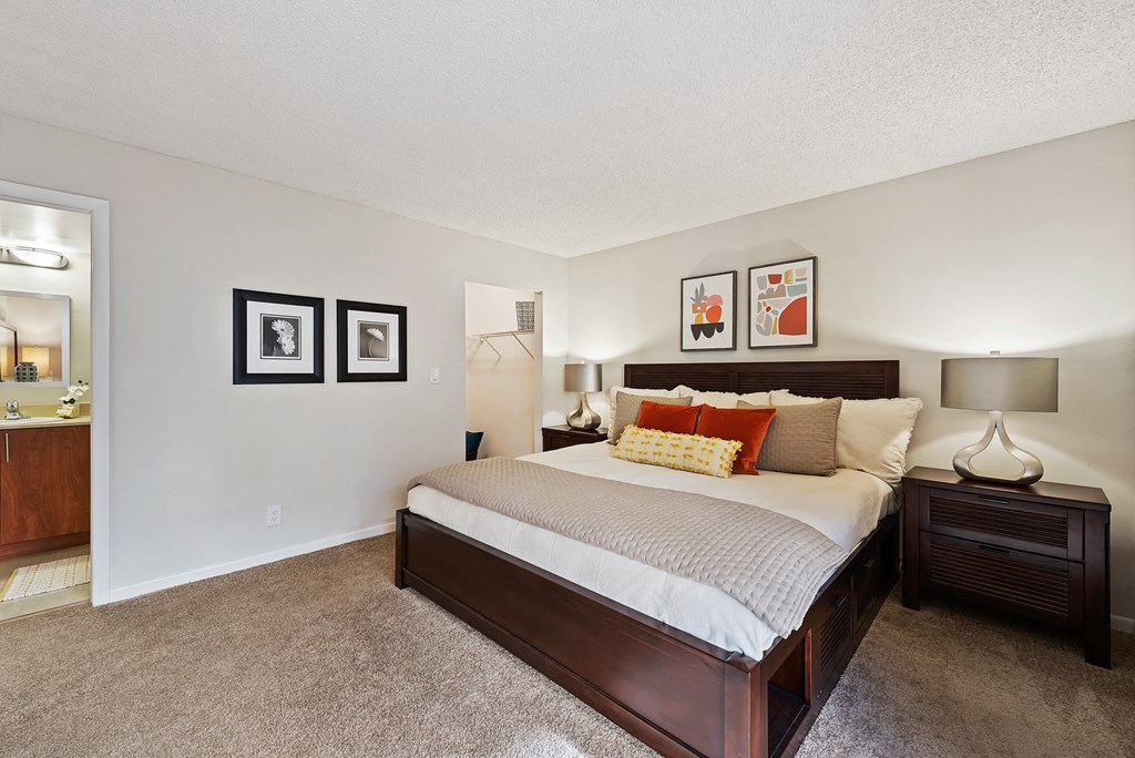 our apartments offer a bedroom with a king sized bed