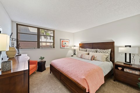 our apartments offer a bedroom with a king sized bed